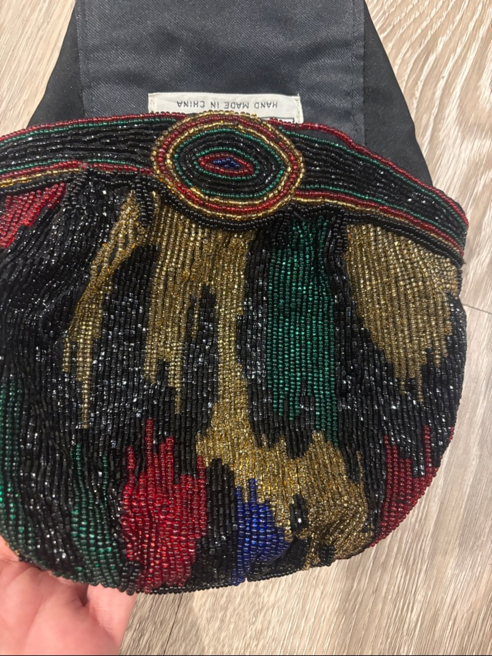 Dior Beaded Clutch in Black, Gold, Green & Red - Picture 9 of 11